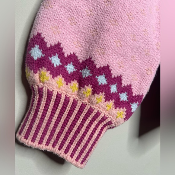 LoveShackFancy Honeypie Classic Boyfriend Cardigan Berry Smash Pearl Button Up - Picture 12 of 14